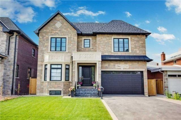 Completed custom home built after lot severance in Yorkdale-Glen Park, North York by design-build contractor.